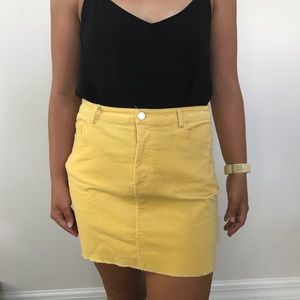 Yellow Corduroy Skirt